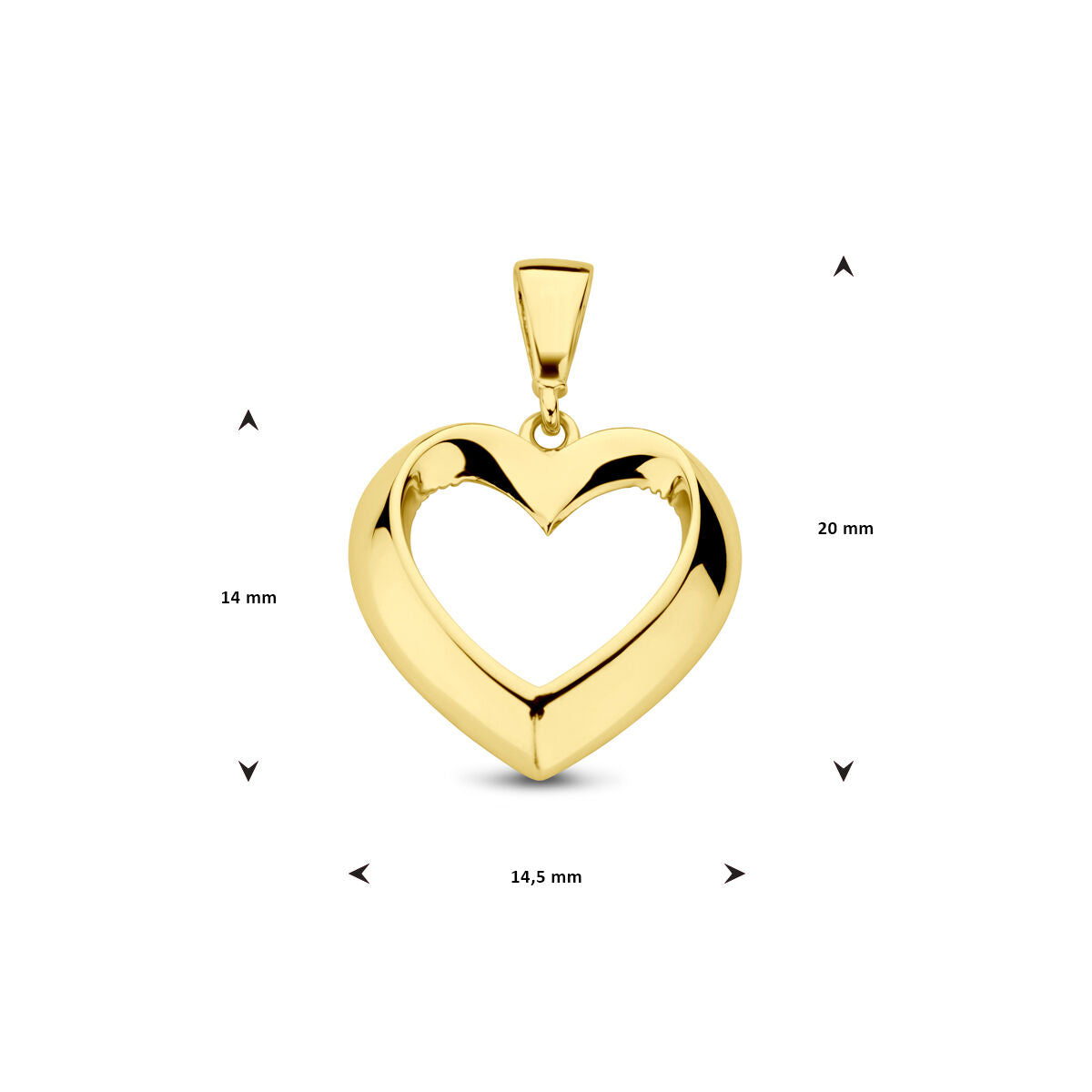 Ciondolo cuore oro giallo 14K