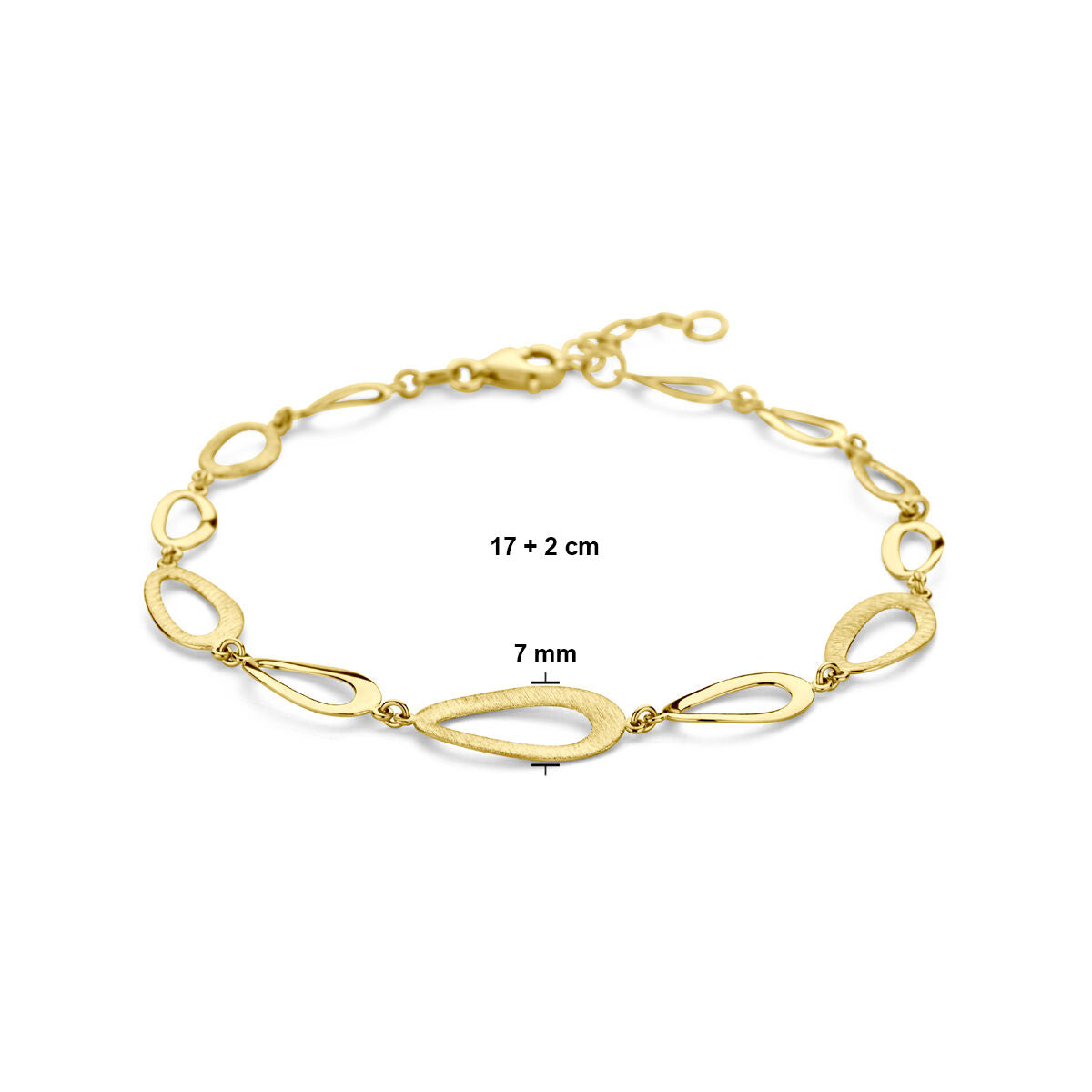 Bracciale da donna in oro lucido/opaco 14K