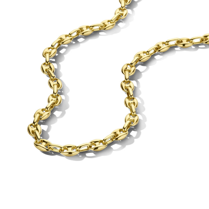 collana a chicco di caffè 5,8 mm 43 cm oro giallo 14K