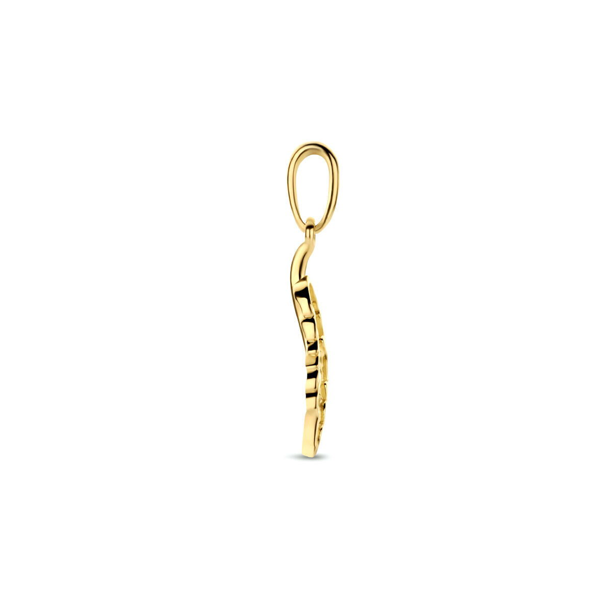 ciondolo piuma oro giallo 14K