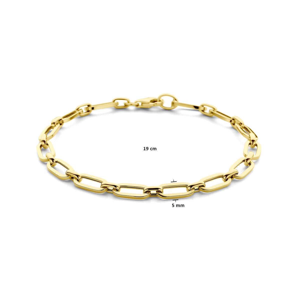 bracciale a graffetta 5,0 mm 19 cm oro giallo 14K