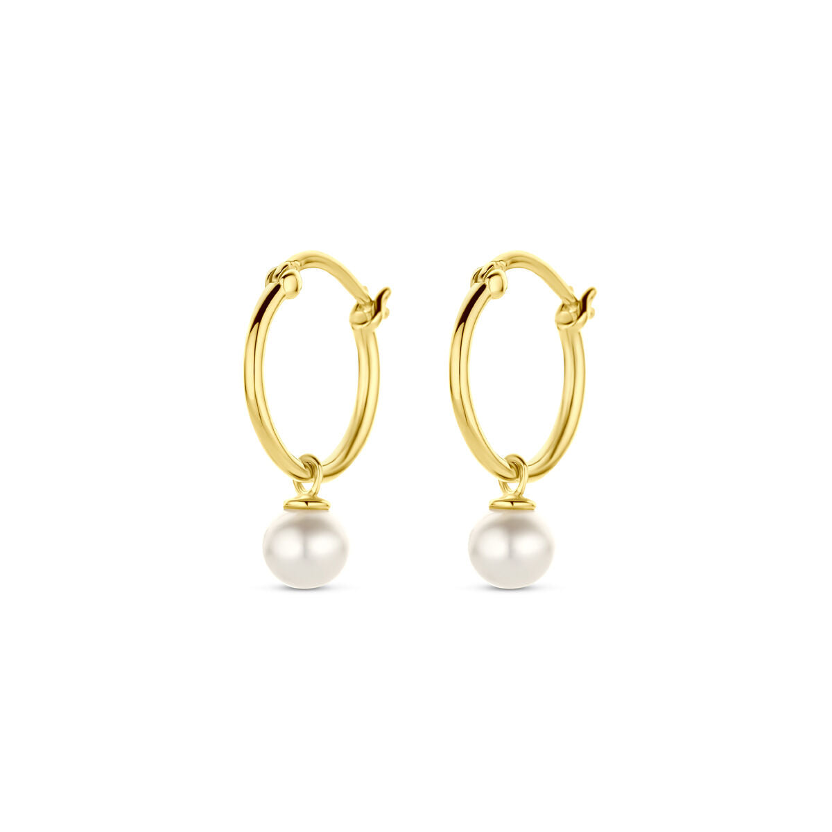 orecchini a cerchio perla 14K oro giallo