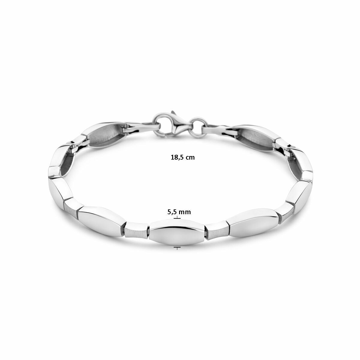 Bracciale in argento da donna choker lucido/opaco rodiato