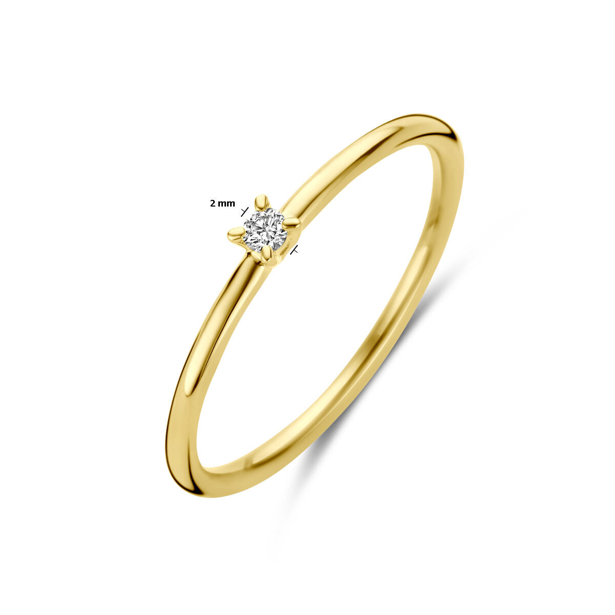 anello diamante 0.03ct h si oro giallo 14K