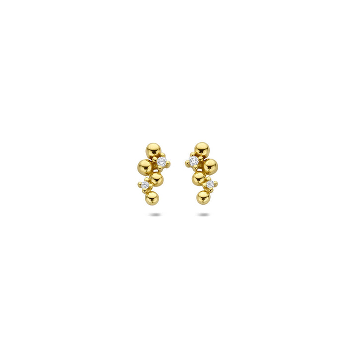 Gouden oorknoppen met diamant – 14k geelgoud