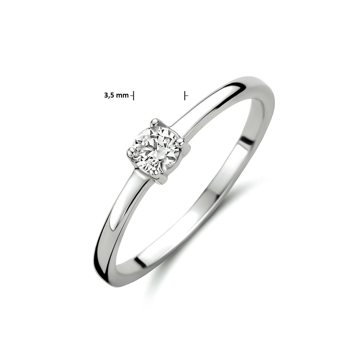 Anello zircone 14K oro bianco