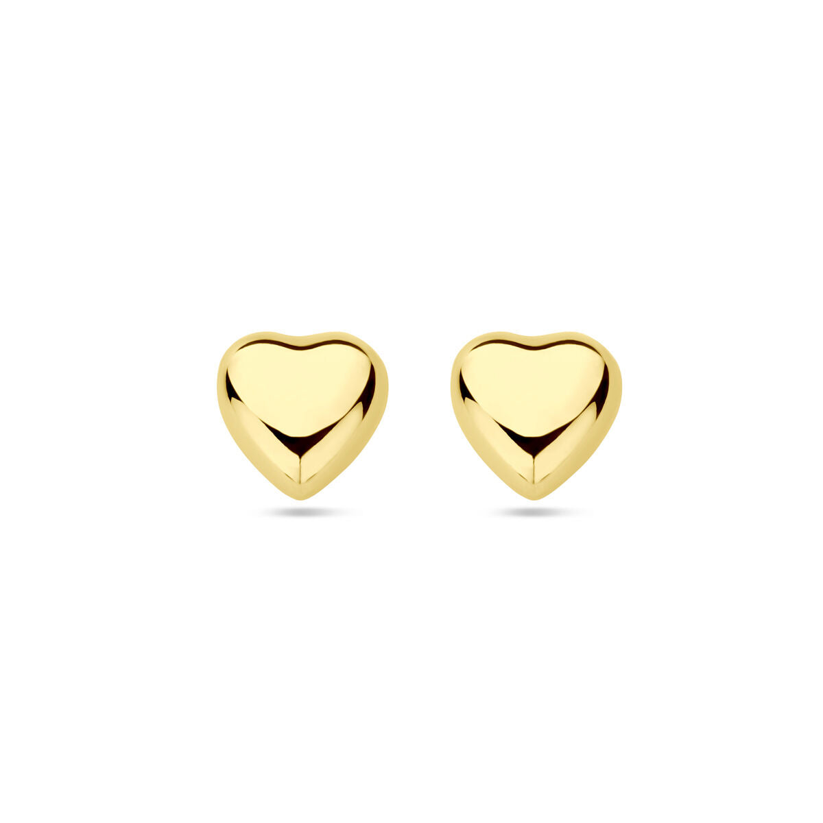 Orecchini a forma di cuore in oro giallo 14K.
