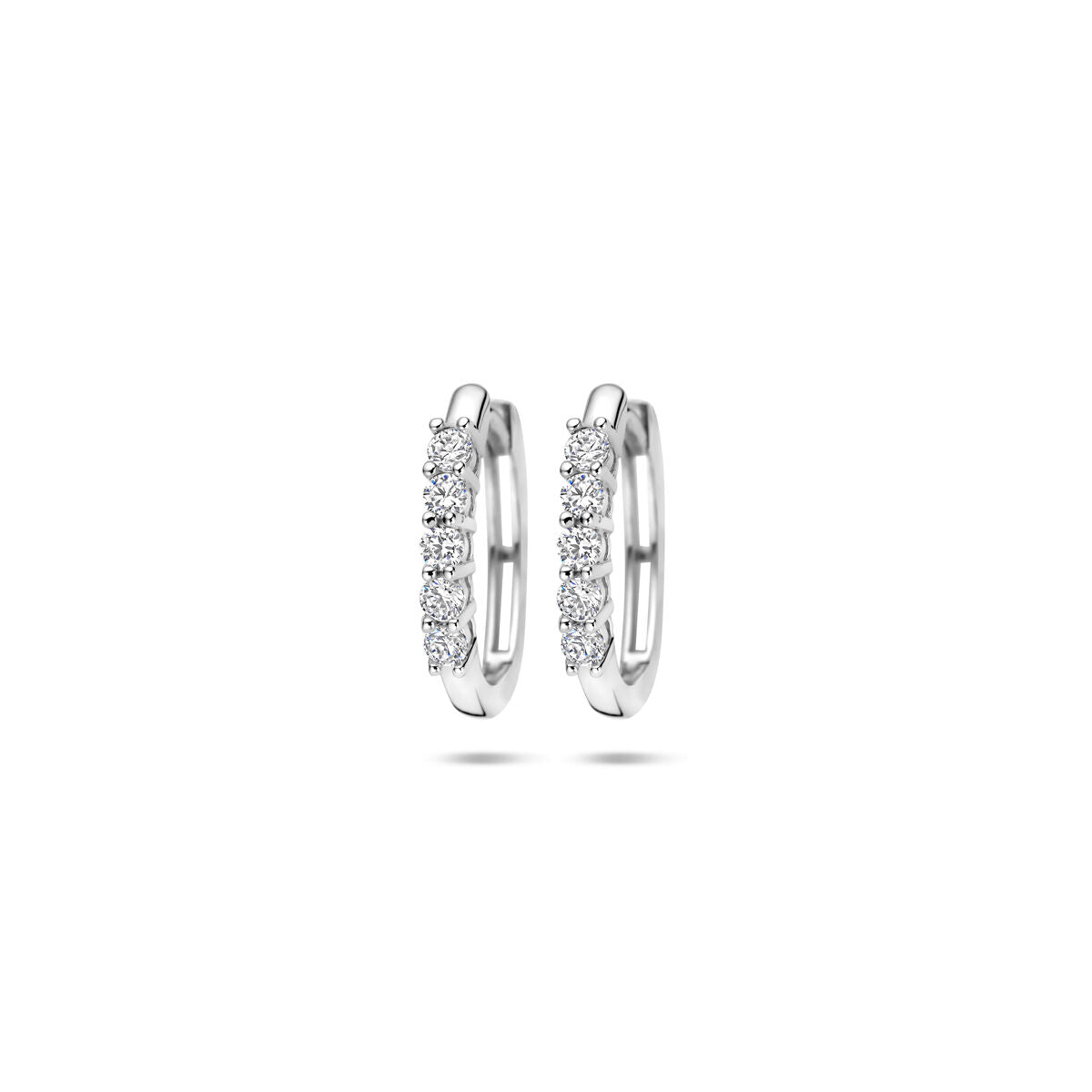 Orecchini a cerchio in argento con zirconi – argento 925 rodiato