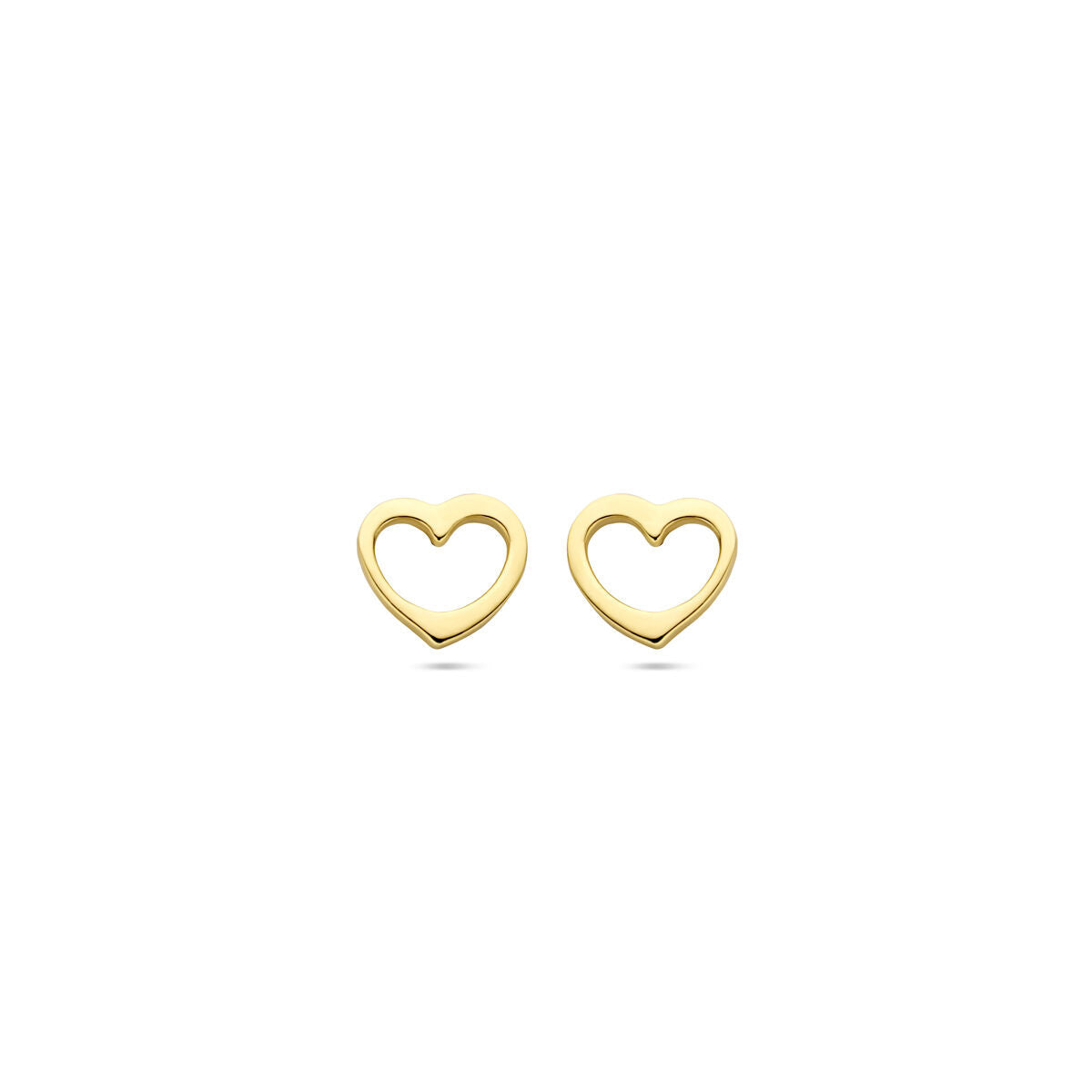 Orecchini a bottone cuoricino 5 mm oro giallo 14K