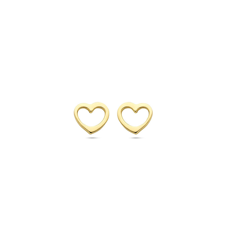 oorknoppen hartje 5 mm 14K geelgoud