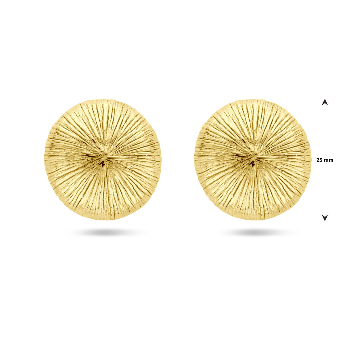 orecchini a bottone 25 mm 1 micron argento placcato oro (giallo)