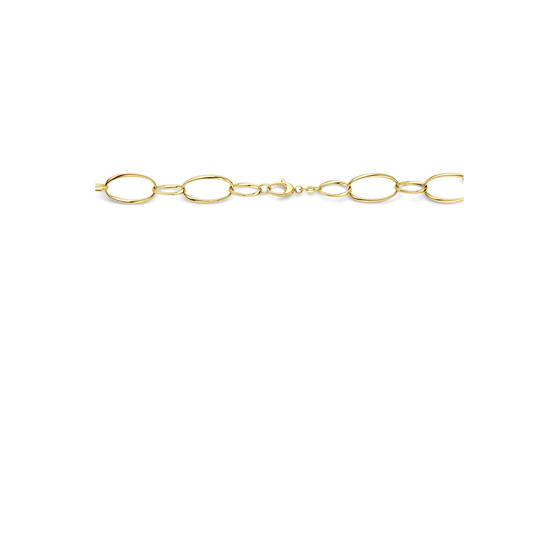14k Geelgouden dames ketting met grove draadschakels