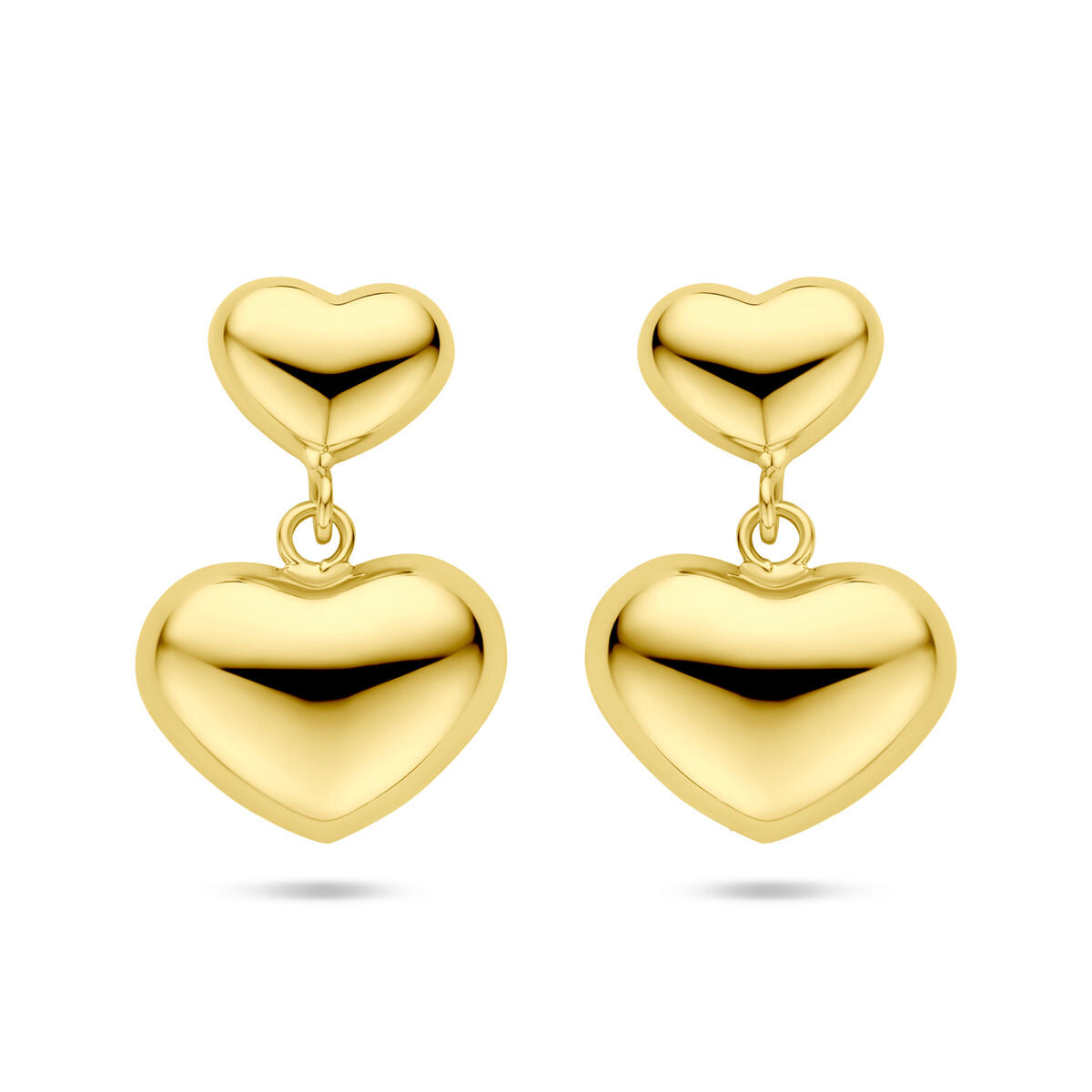 orecchini pendenti cuoricini 26 mm 1 micron argento placcato oro (giallo)