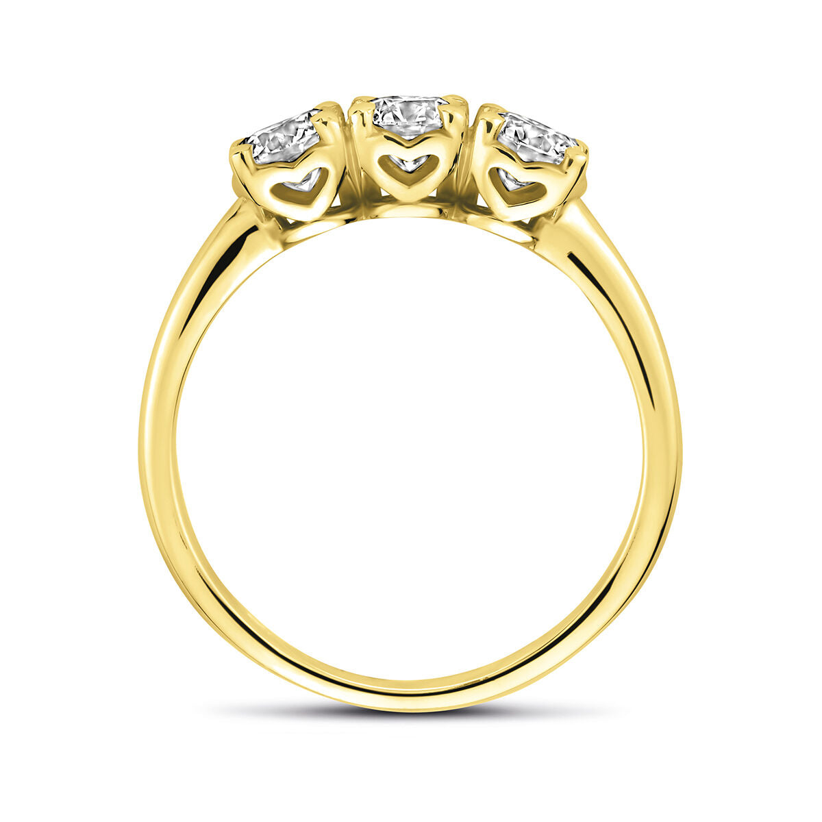 Anello da donna in oro giallo 14k con diamante lab grown da 0.90ct