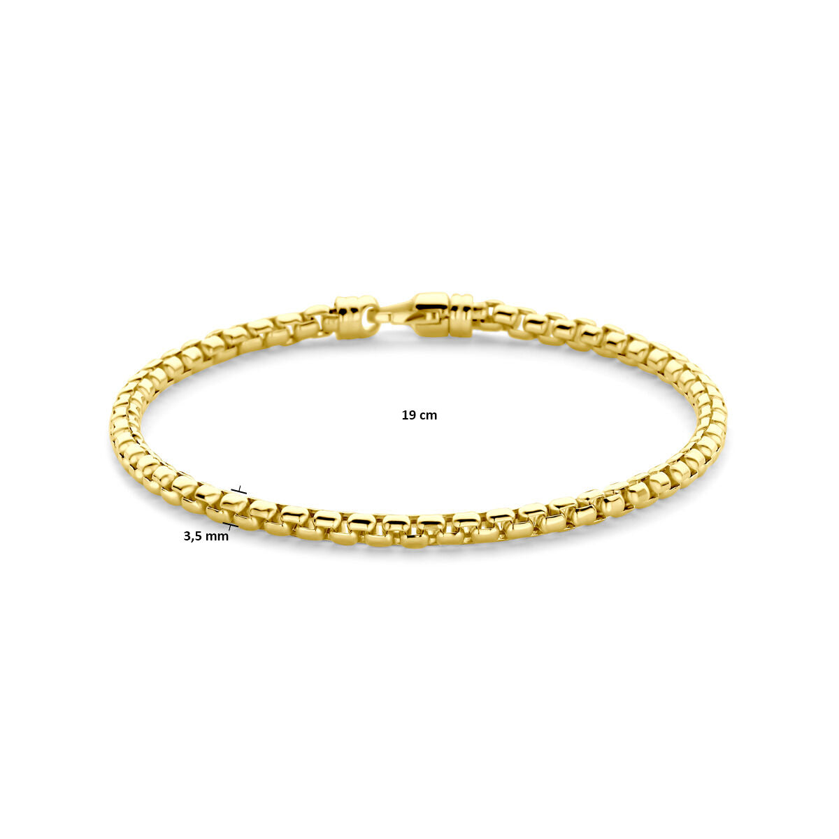 Bracciale veneziano 3,5 mm 19 cm oro giallo 14K