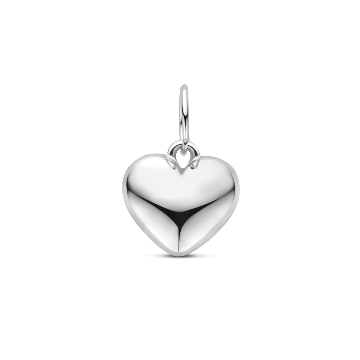 ciondolo a forma di cuore 12,5 mm in argento rodiato
