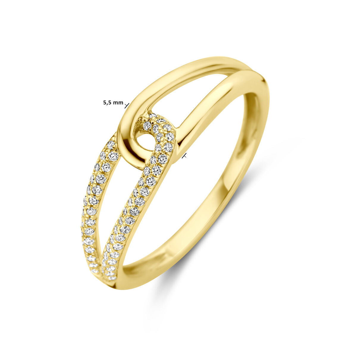 anello diamante 0.14ct h si 14K oro giallo