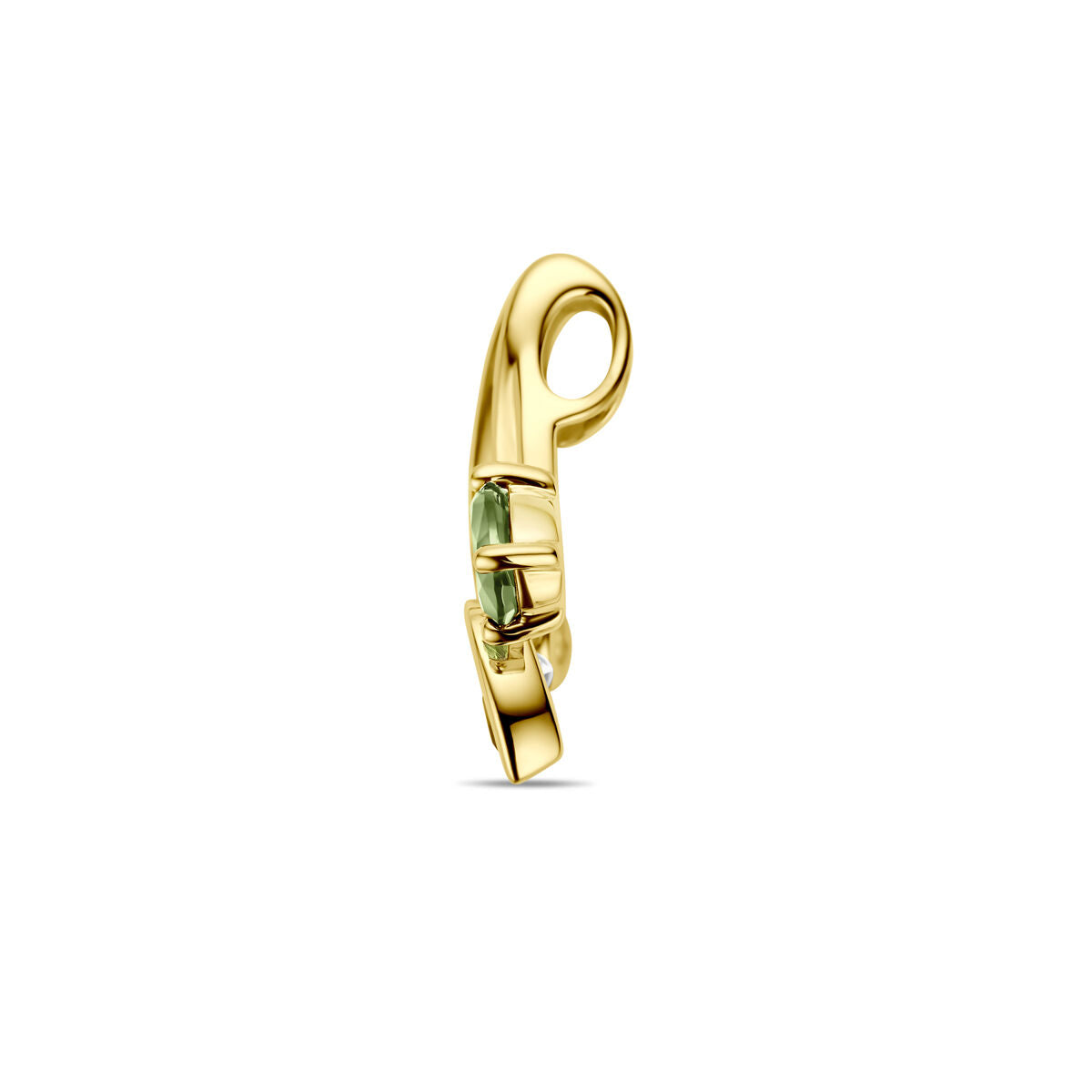 ciondolo con tormalina verde, peridoto e diamante 0.03ct h si oro giallo 14K