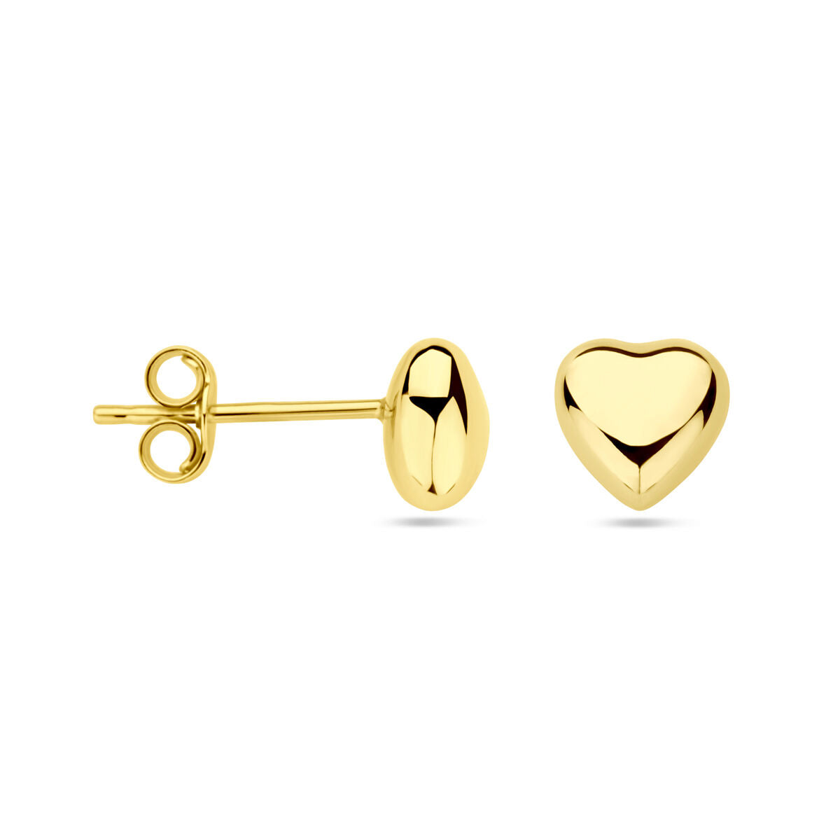 orecchini a bottone cuore 14K oro giallo