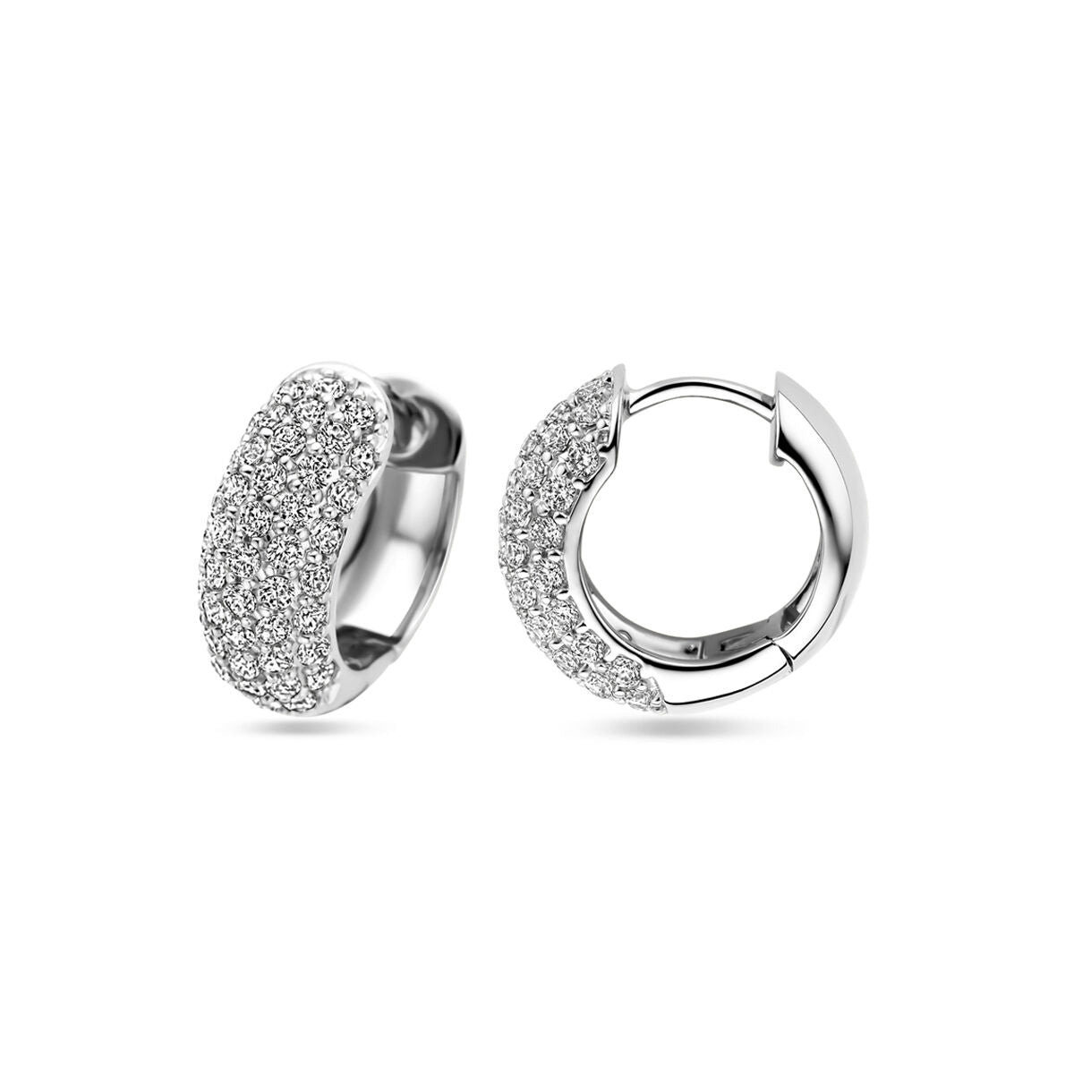 orecchini a cerchio zirconia 16 mm argento rodiato