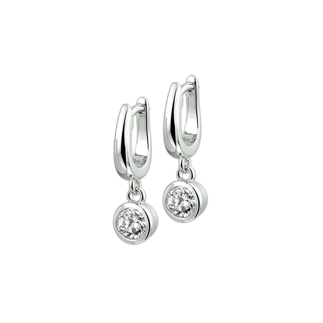 klapoorringen zirkonia zilver gerhodineerd