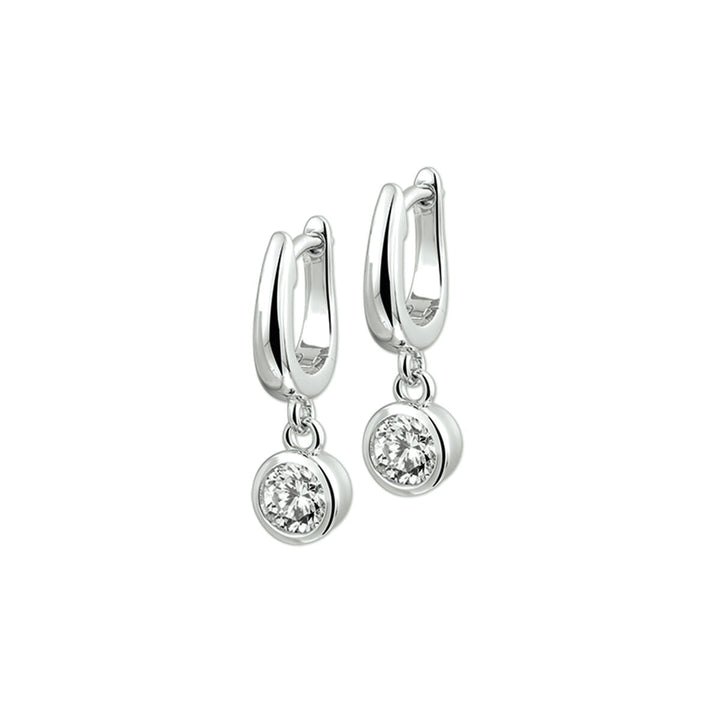 klapoorringen zirkonia zilver gerhodineerd