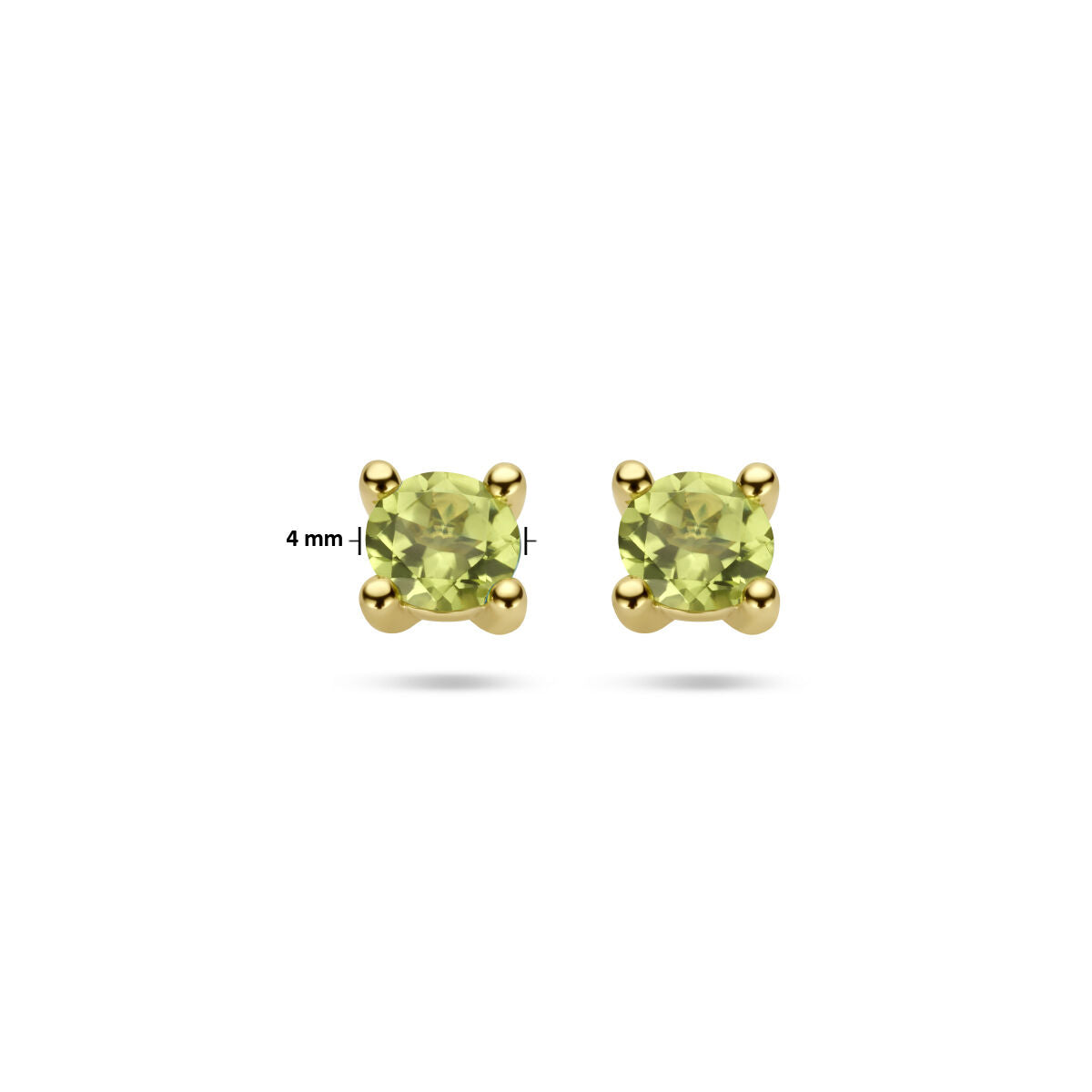 orecchini a bottone peridoto 14K oro giallo