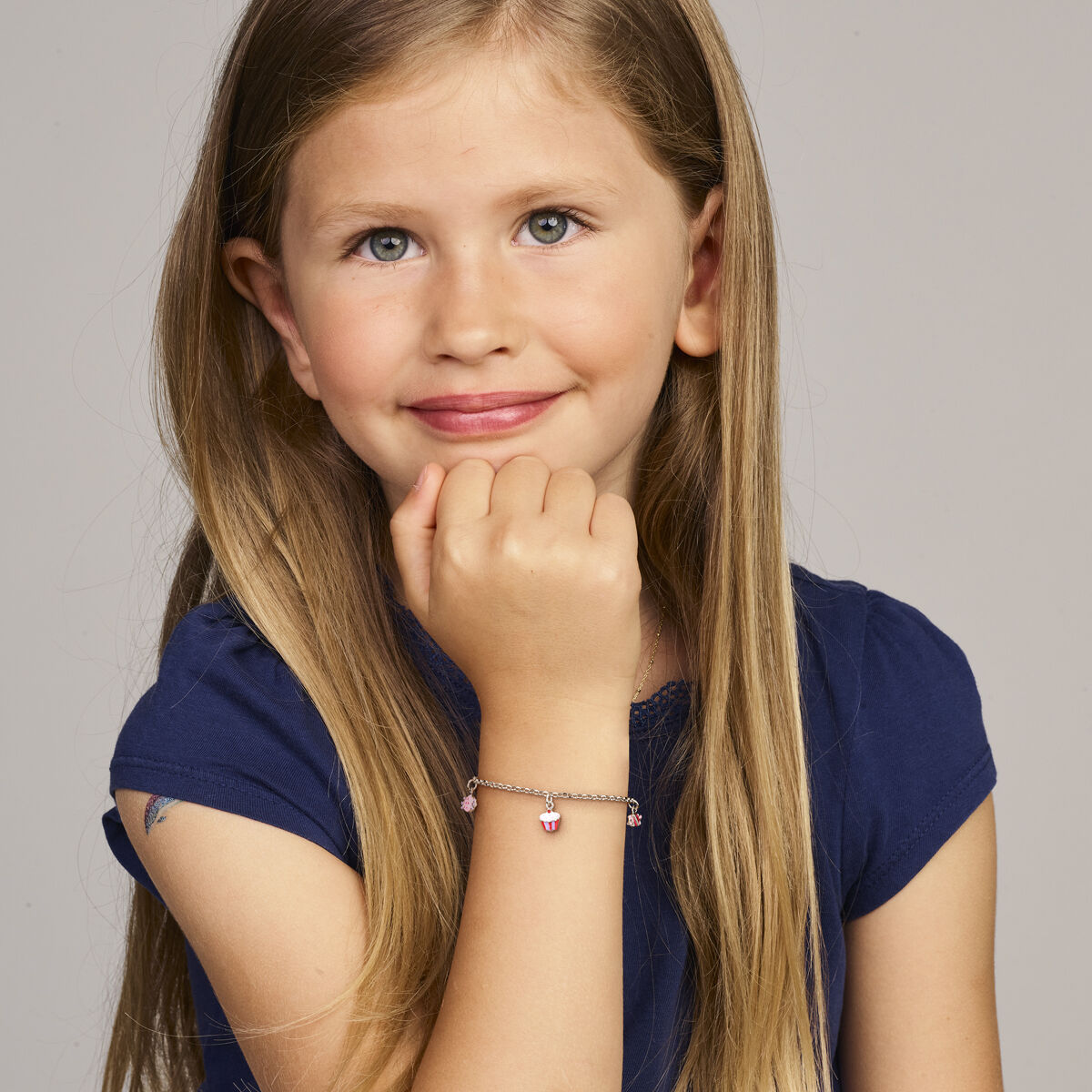 Bracciale per bambini in argento – argento 925 rodiato con accenti di colore