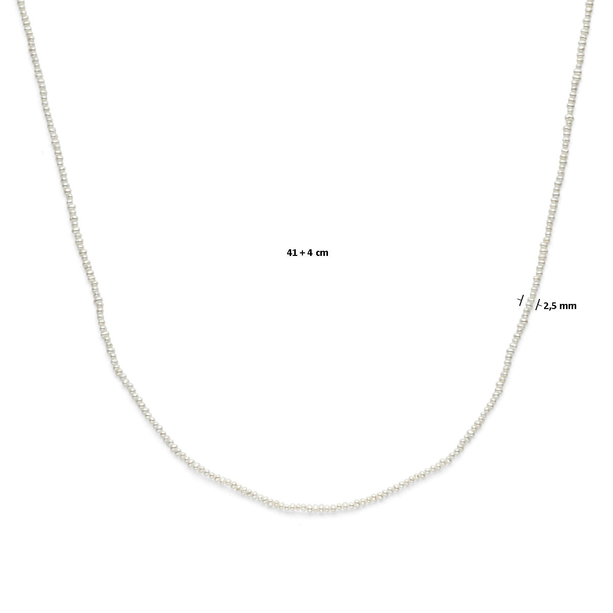 collana perle 41 - 45 cm 3 micron argento placcato oro (giallo)