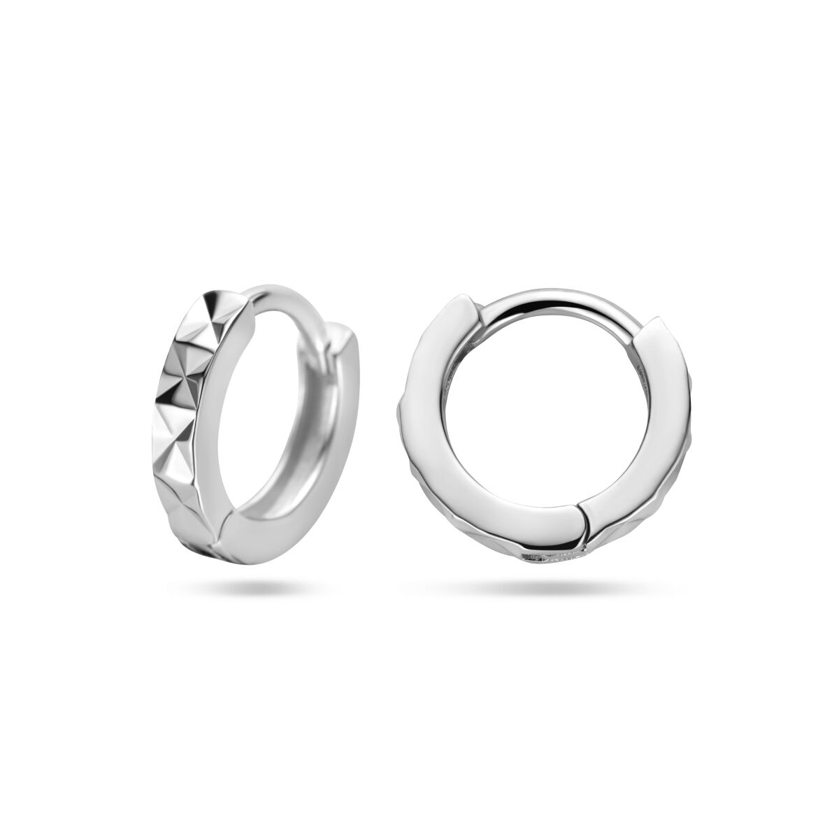 orecchini a cerchio diamantati argento rodiato