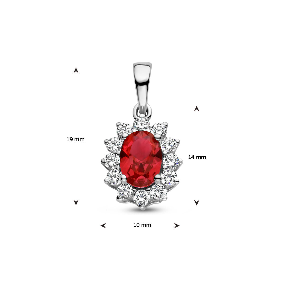 ciondolo color corindone e zirconia bianca halo argento rodiato