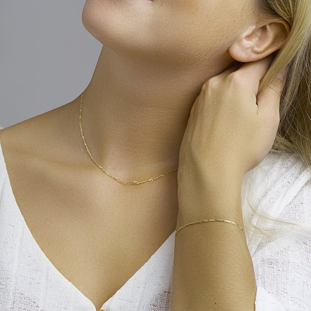 bracciale figaro 1,6 mm 18 cm oro giallo 14K