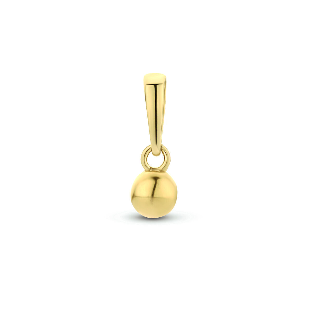 Ciondolo a forma di pallina in oro giallo 14K con finitura lucida.