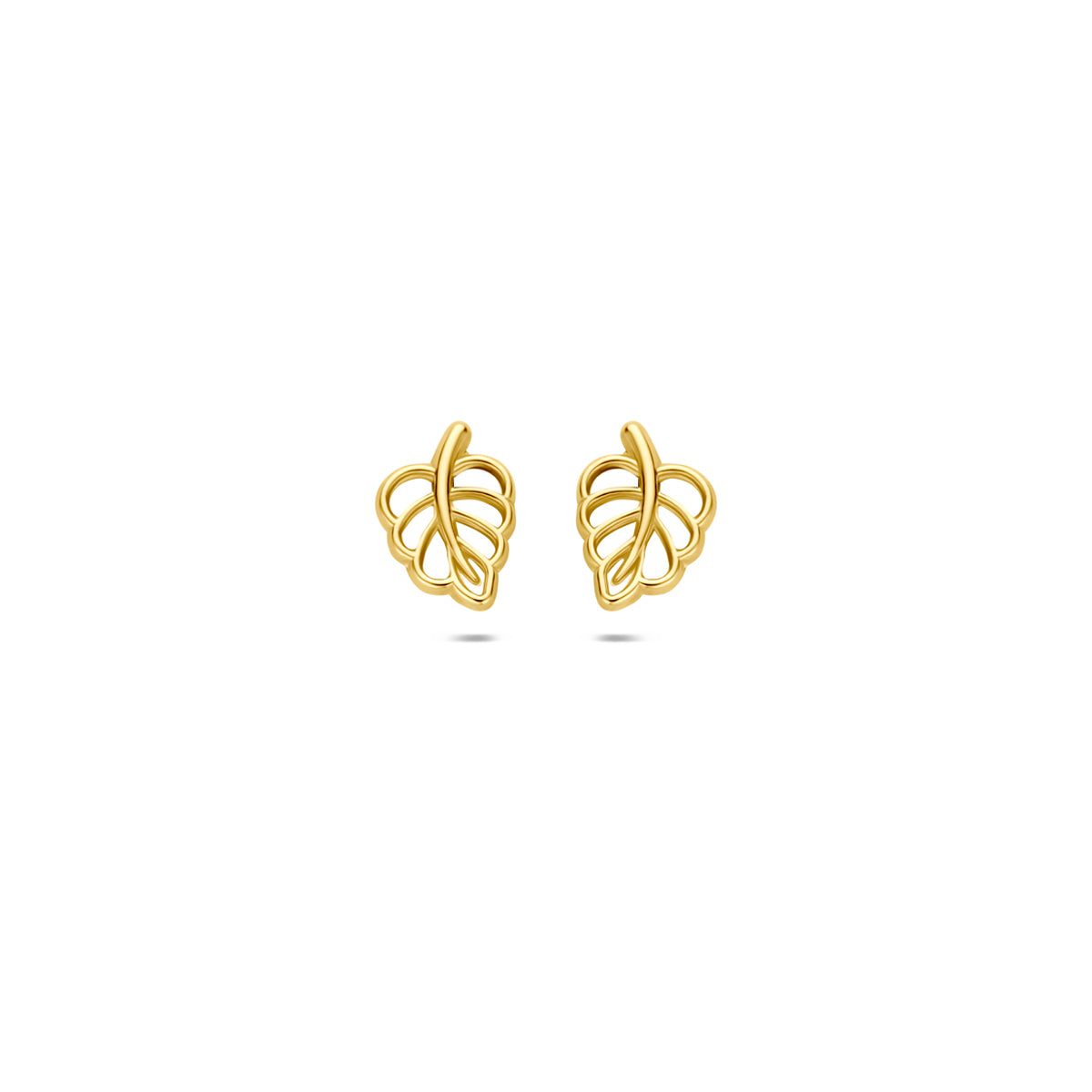 Orecchini a forma di foglia in oro giallo 9K, dimensione 7,5 mm.