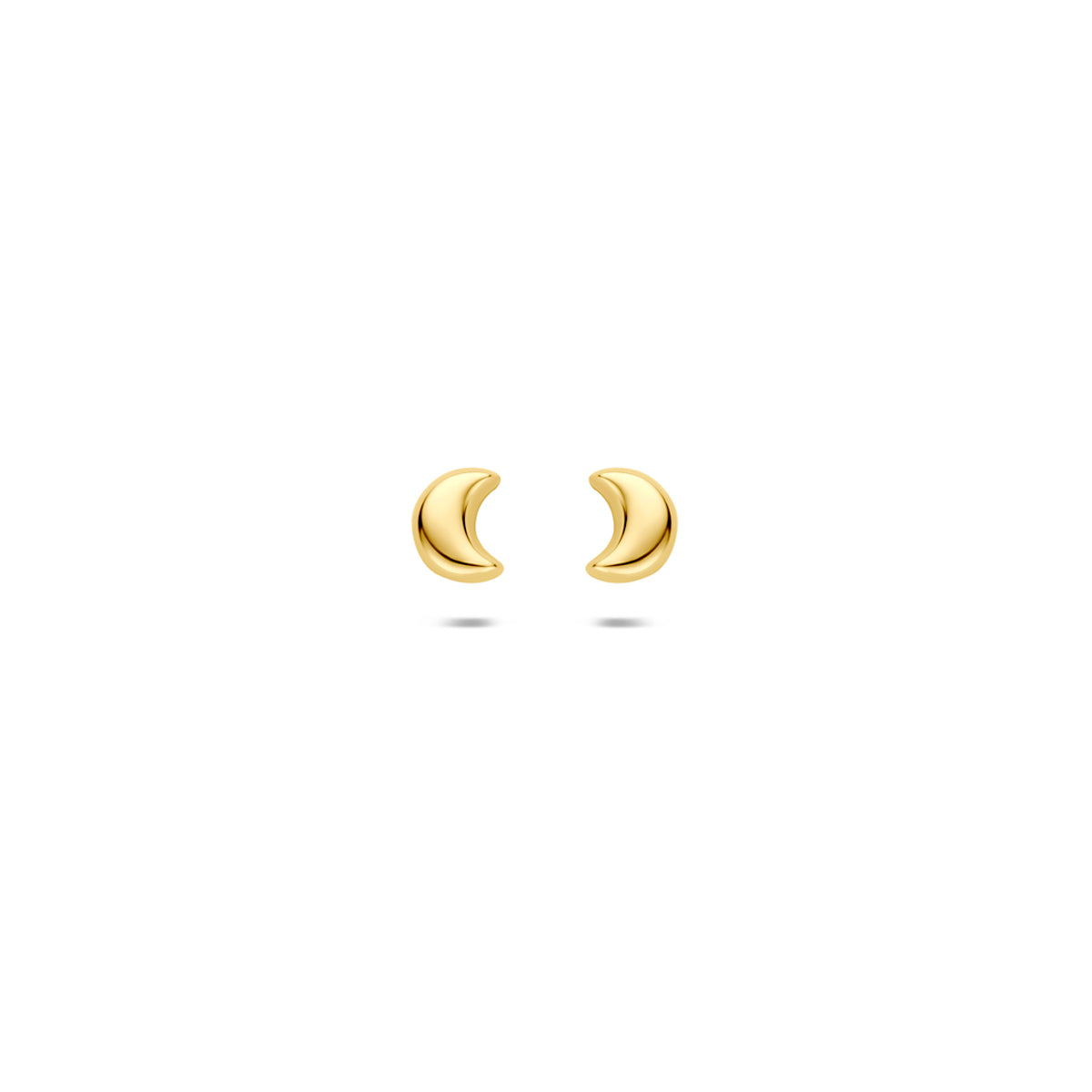 Orecchini a forma di luna in oro giallo 9K, dimensione 4 mm.