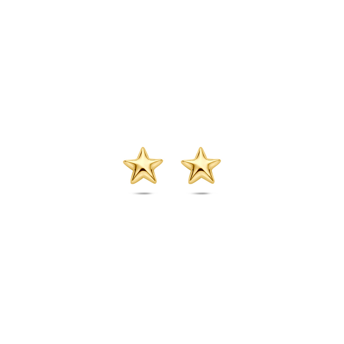 Orecchini a forma di stella in oro giallo 9K, dimensione 4 mm.