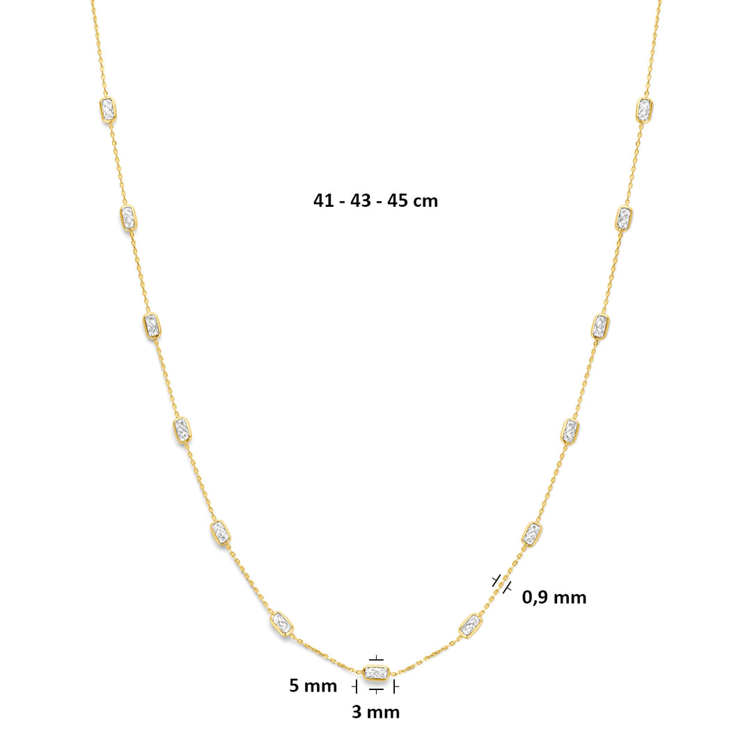 9k collier zirkonia 9K geel