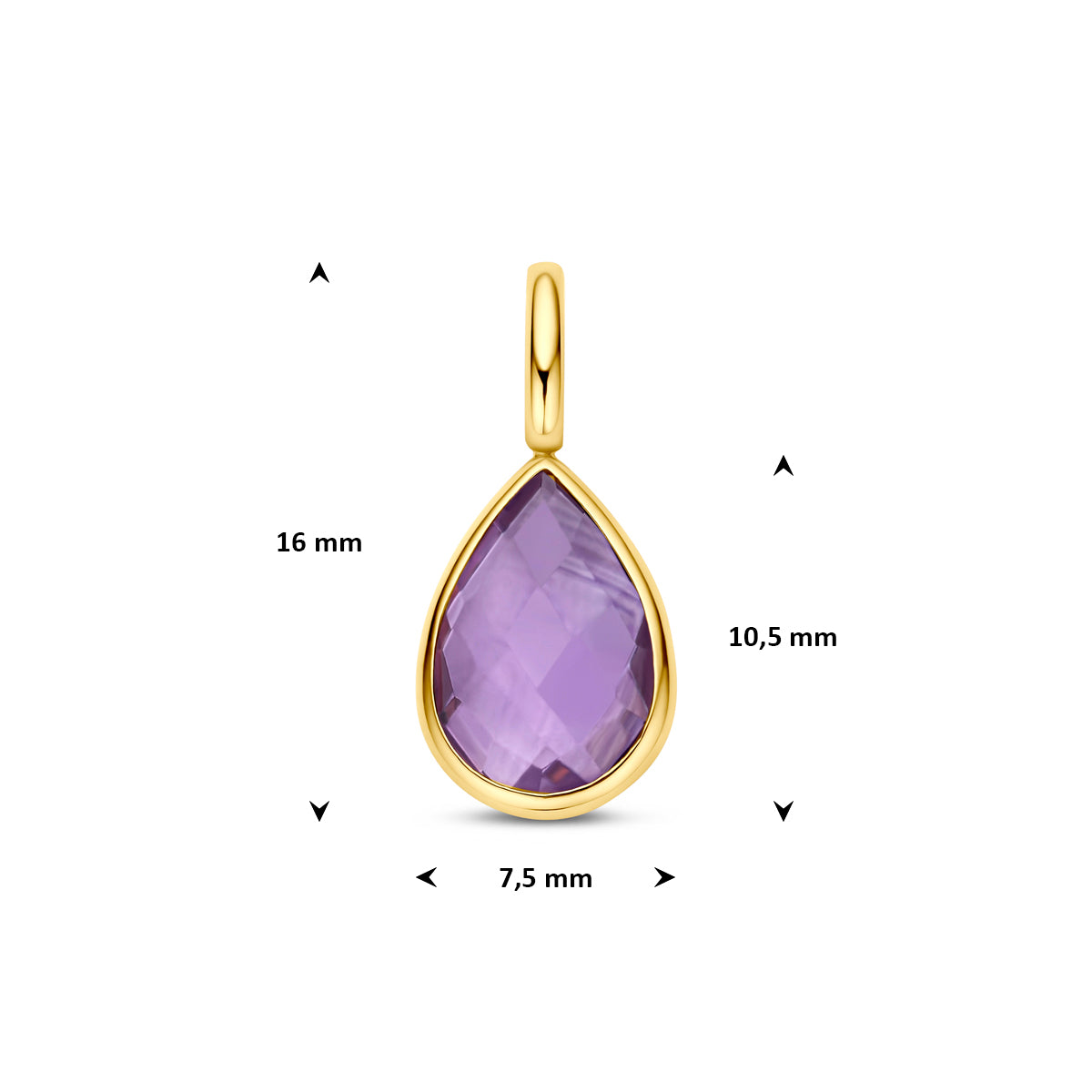 9k hanger amethist 9K geel