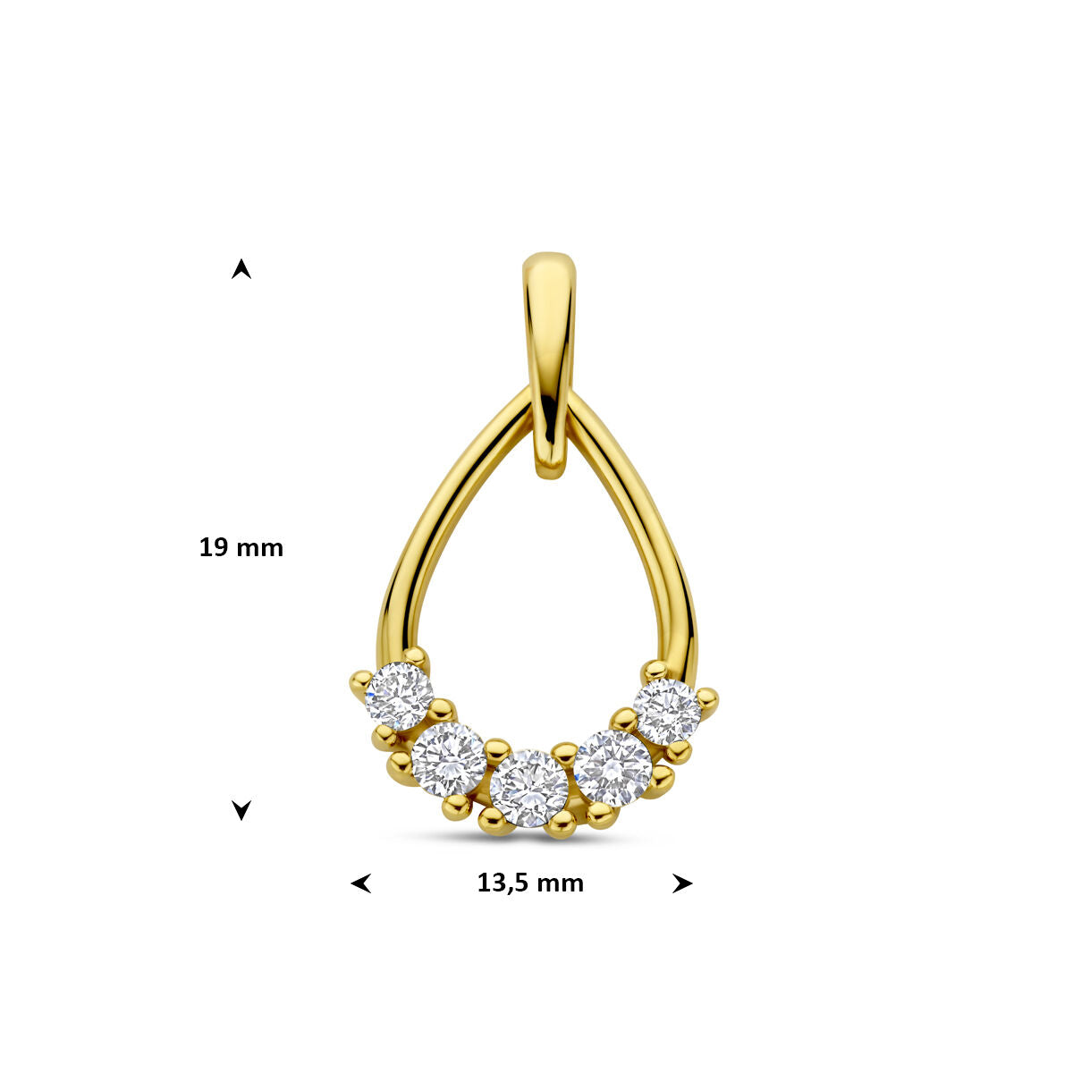 Ciondolo in oro con diamante lab grown – 14k oro giallo