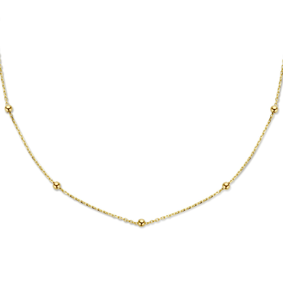 collier bolletjes 2,5 mm 40 - 42 - 44 cm 14K geelgoud