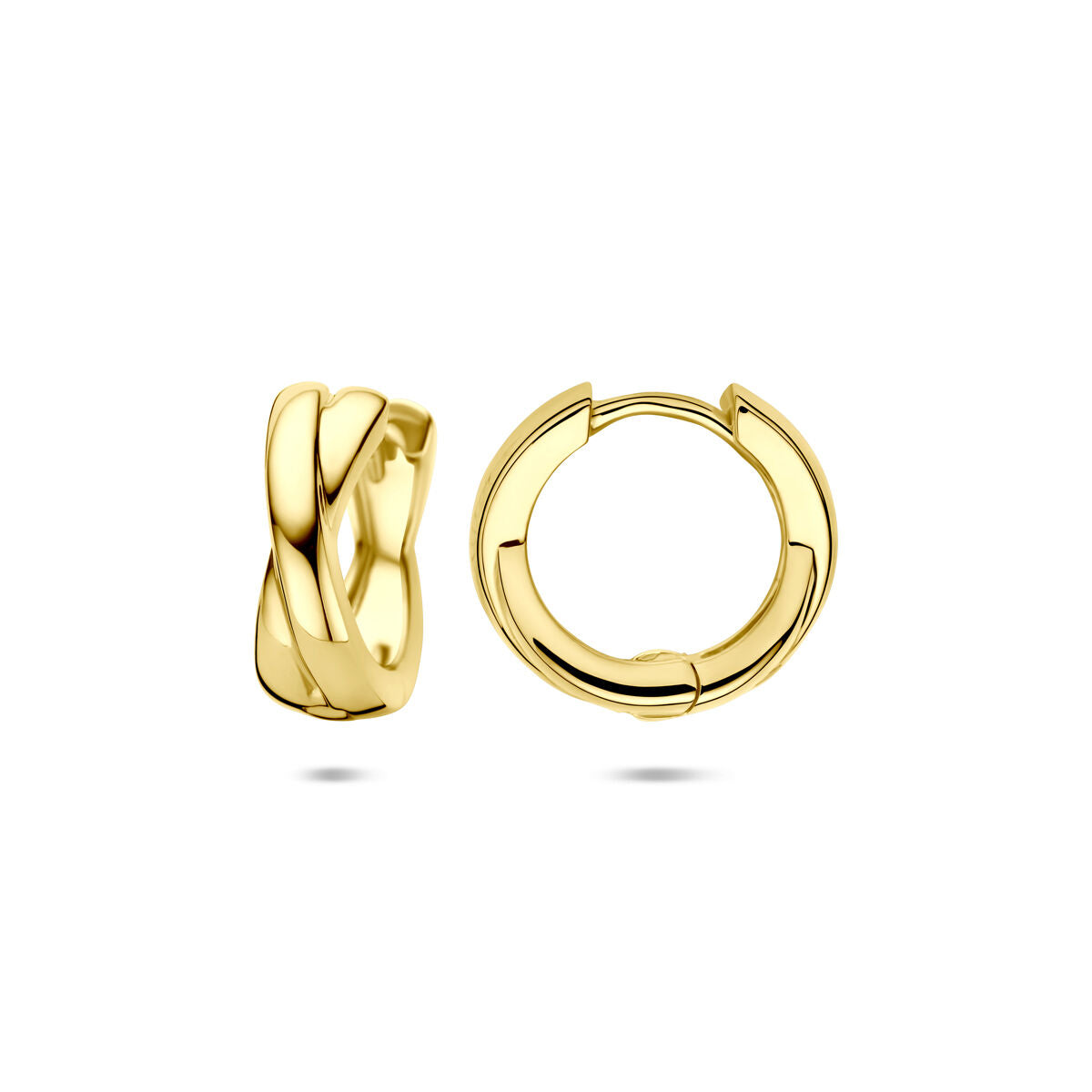 Orecchini a scatto in argento placcato oro da donna – 15 x 5,5 mm
