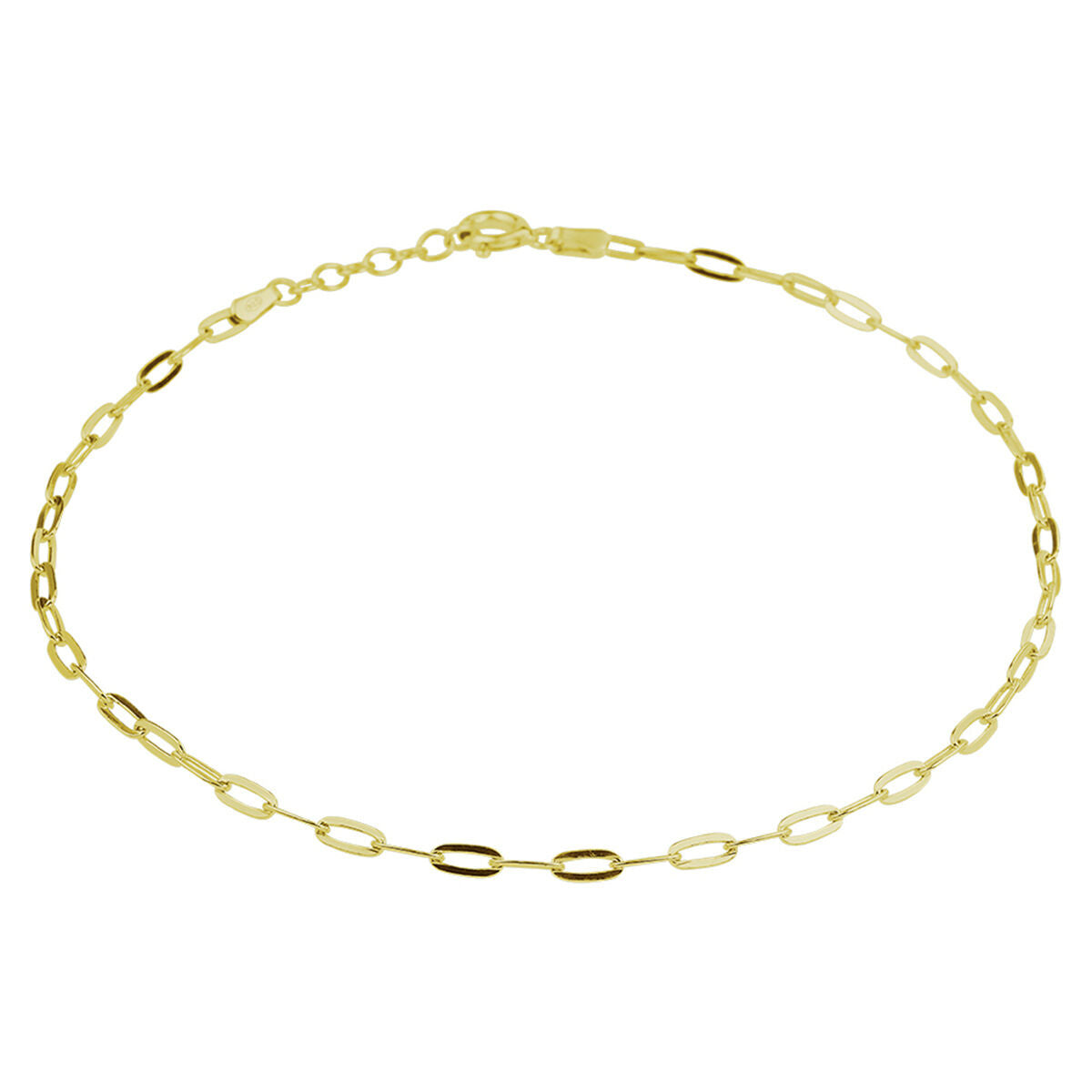 Bracciale con maglie ovali in argento placcato oro giallo, lunghezza 24 + 2 cm.