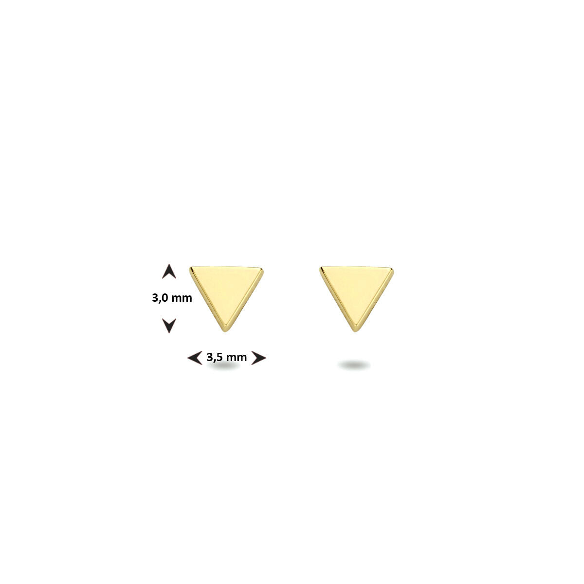 Orecchini a bottone triangolo oro giallo 14K