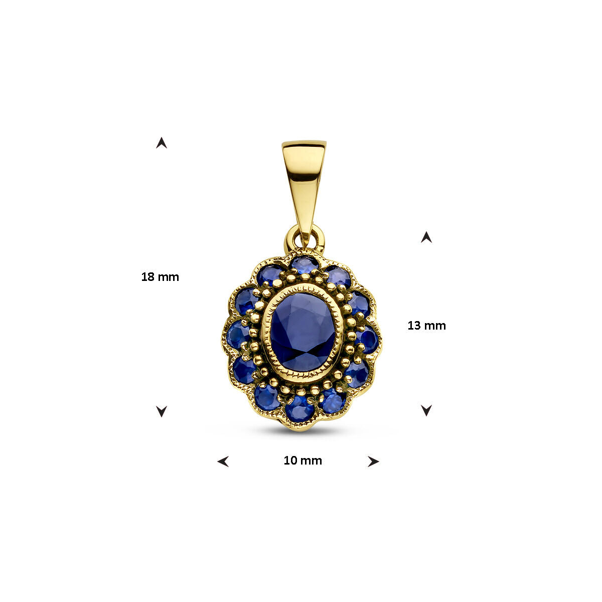 ciondolo zaffiro oro giallo 14K