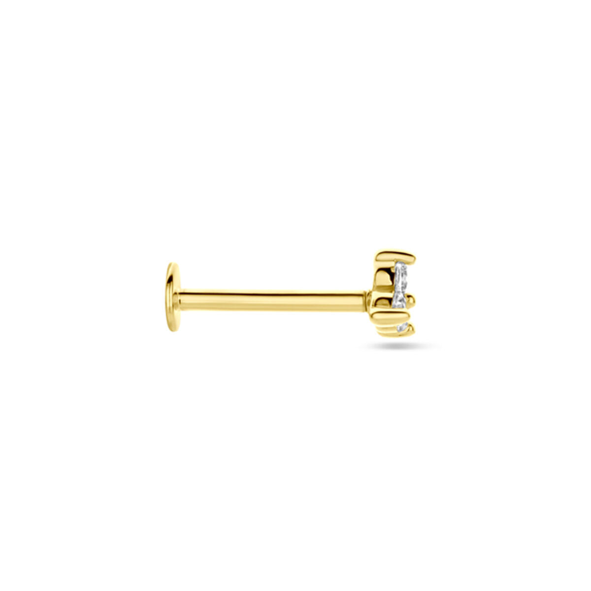 flat back piercing zircone 3,5 mm oro giallo 14K