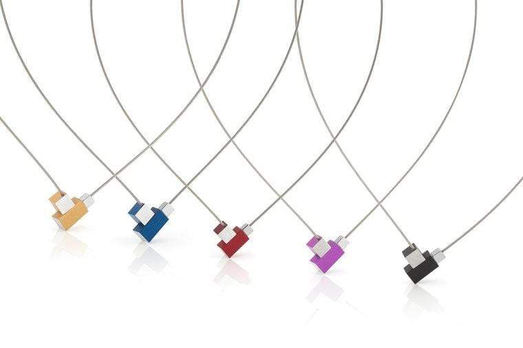 Collana Quadratino e Rettangolino Nera C206Z