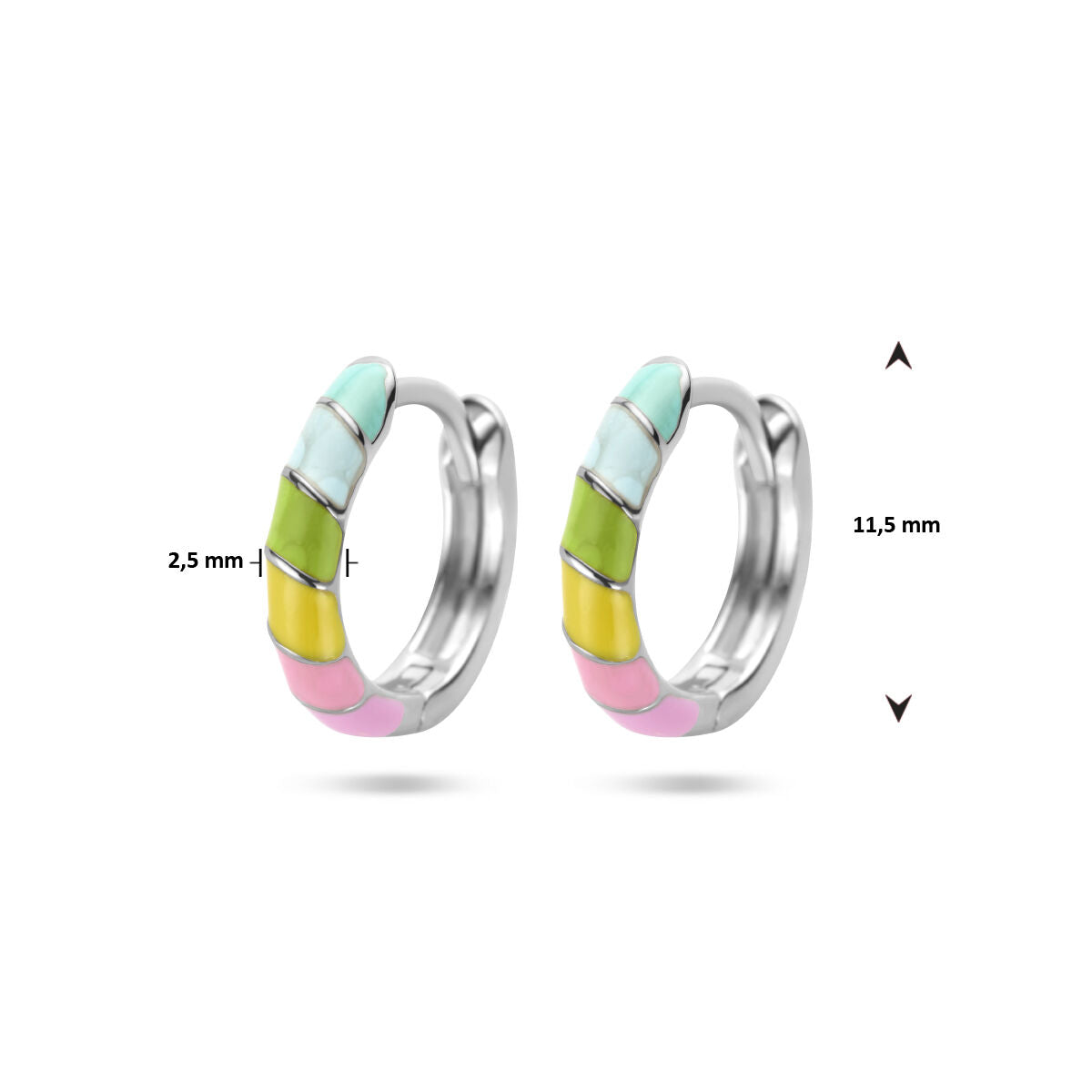 orecchini a cerchietto smalto argento rodiato