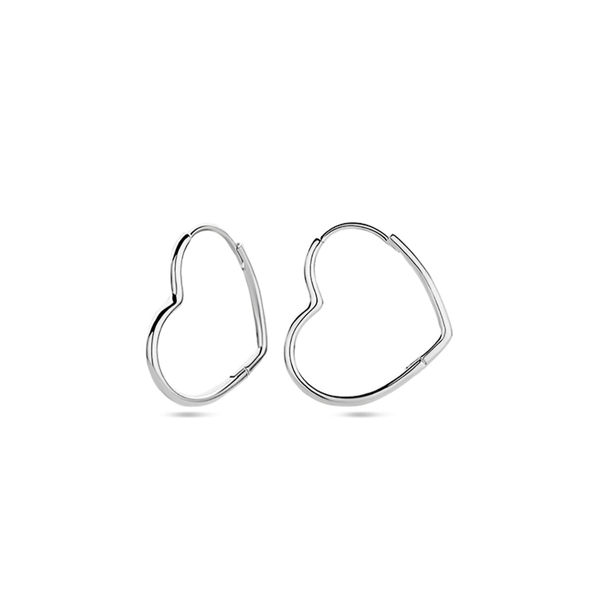 orecchini a cerchio cuore argento rodiato