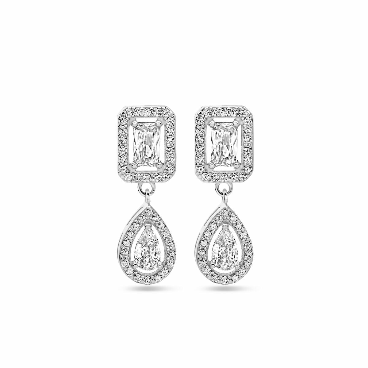 oorhangers zirkonia 20 mm zilver gerhodineerd