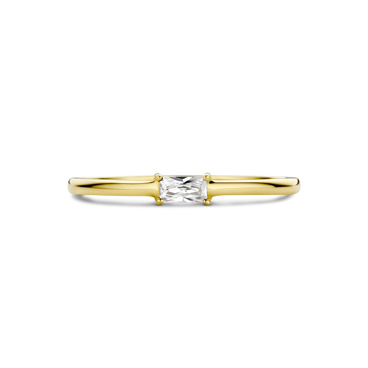 anello con pietra portafortuna zircone aprile 14K oro giallo